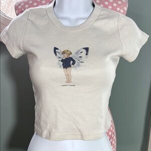 John Galt Angel Baby Tee “I don’t care”